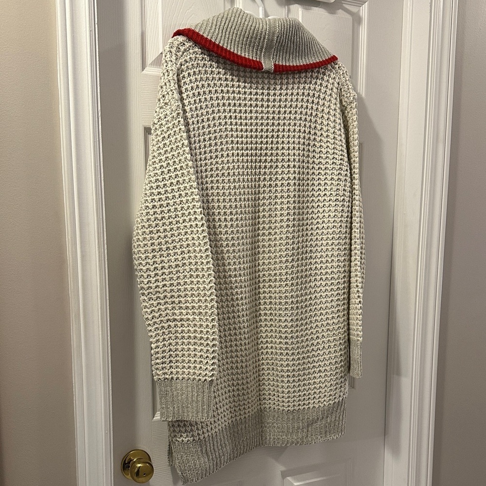 BLUENOTES Cream and Red Knit Cardigan Sz L NWOT - Picture 8 of 10